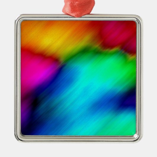 Psychedelische Farben Silbernes Ornament (Vorne)