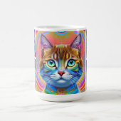Psychedelische, farbenfrohe Königskatzen Kaffeetasse (Mittel)