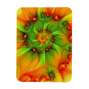Psychedelische farbenfrohe moderne abstrakte Frakt Magnet
