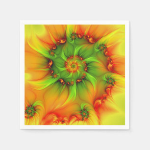 Psychedelische farbenfrohe moderne abstrakte Frakt Serviette