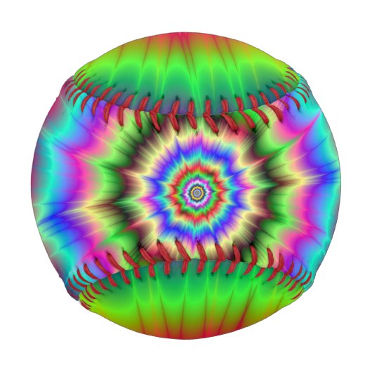Psychedelische Farbexplosion Baseball (Rückseite)