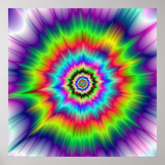 Psychedelische Farbexplosion Poster (Vorne)