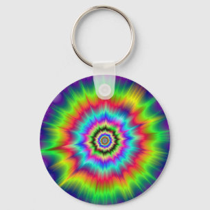 Psychedelische Farbexplosion Schlüsselanhänger