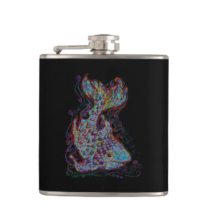 Psychedelische Fische Flachmann