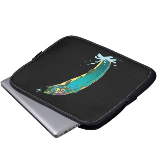 Psychedelische Forellenfischerei Laptopschutzhülle (Vorne Knopf)
