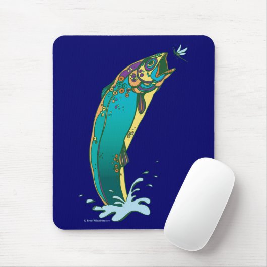 Psychedelische Forellenfischerei Mousepad (Mit Mouse)