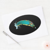 Psychedelische Forellenfischerei Ovaler Aufkleber (Umschlag)