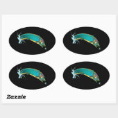 Psychedelische Forellenfischerei Ovaler Aufkleber (Blatt)