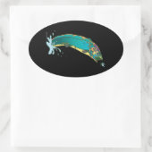 Psychedelische Forellenfischerei Ovaler Aufkleber (Tasche)