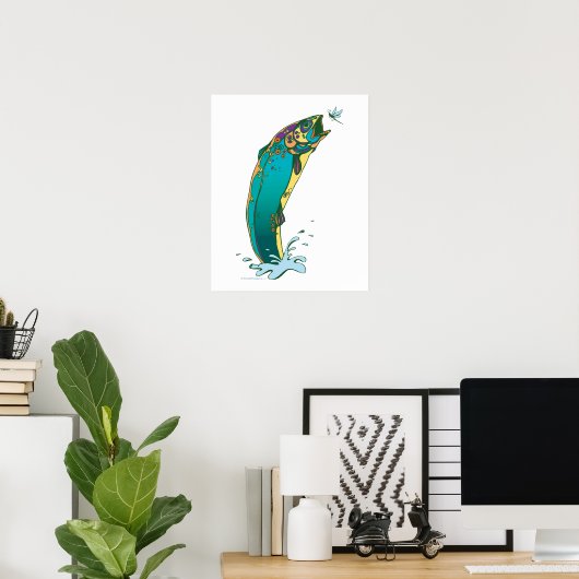 Psychedelische Forellenfischerei Poster (Heimbüro)