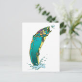 Psychedelische Forellenfischerei Postkarte (Stehend Vorderseite)