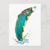 Psychedelische Forellenfischerei Postkarte (Vorderseite)