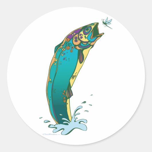 Psychedelische Forellenfischerei Runder Aufkleber (Vorderseite)