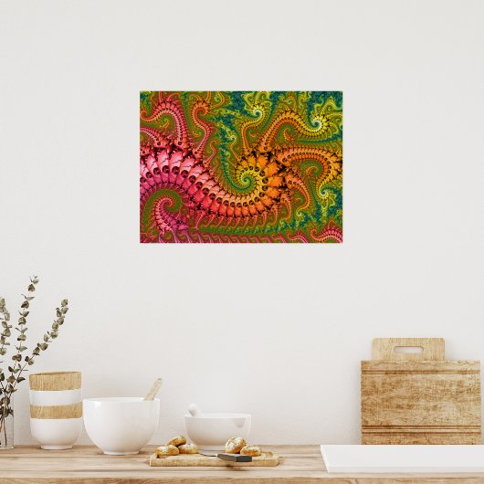 Psychedelische Fraktal Art Poster (Küche)