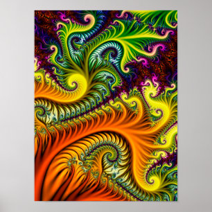 Psychedelische Fraktal Art Poster