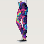 Psychedelische Fraktal Leggings mit Neon Mandala A (Links)
