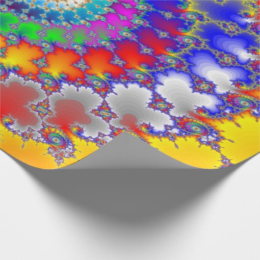 Psychedelische Fraktal-Spiralen Geschenkpapier (Ecke)