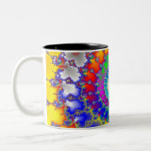 Psychedelische Fraktal-Spiralen Zweifarbige Tasse (Links)