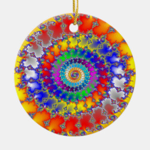 Psychedelische Fraktale Keramik Ornament
