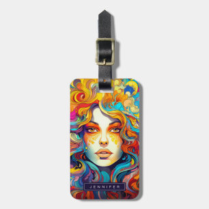 Psychedelische Frauentags Gepäckanhänger