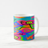 Psychedelische Freude - Dancing Strichmännchen Rai Kaffeetasse (VorderseiteRechts)