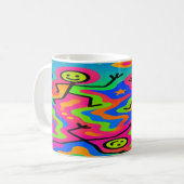Psychedelische Freude - Dancing Strichmännchen Rai Kaffeetasse (Vorderseite Links)