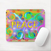 Psychedelische Friedensmausunterlage Mousepad (Mit Mouse)