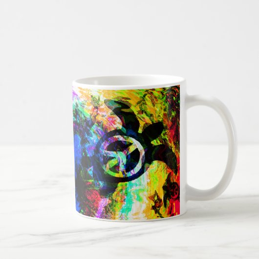 Psychedelische Friedensschildkröte-Tassen Kaffeetasse (Rechts)