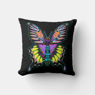 Psychedelische Friedensschmetterlingsarbeit Kissen