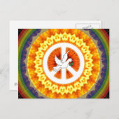 Psychedelische Friedenstaube Postkarte (Vorne/Hinten)