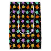 Psychedelische Frösche, mehrfarbiges Wrapping Pape Mittlere Geschenktüte (Rückseite)