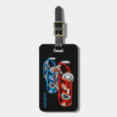 Psychedelische futuristische glühende gepäckanhänger (Vorderseite vertikal)