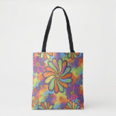 Psychedelische Gänseblümchen-Tage Tasche (Vorderseite)