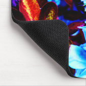 Psychedelische Garten-Blumen blaues lila Fuschia Mousepad (Ecke)