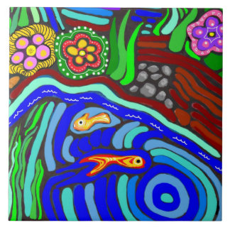 Psychedelische Garten-Fliese Fliese