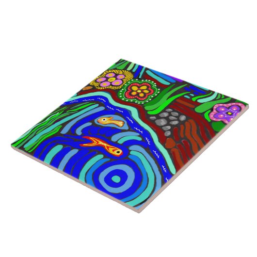 Psychedelische Garten-Fliese Fliese (Seite)