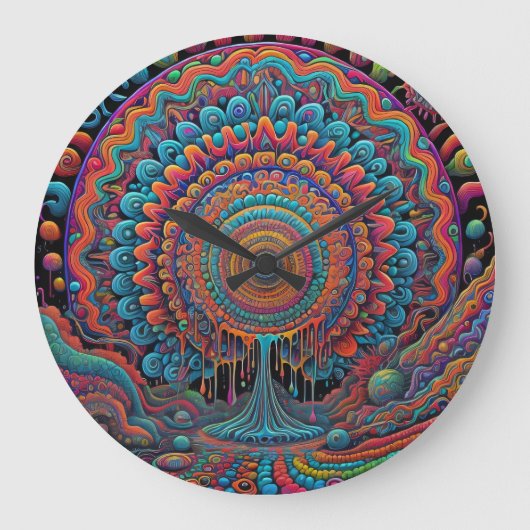 Psychedelische Geburt der Universe Art Große Wanduhr (Vorderseite)