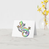 Psychedelische Gecko notecards Karte (Gelbe Blume)