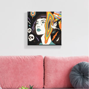 Psychedelische Gedankenexplosion Leinwand Art