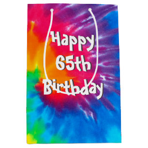 Psychedelische Gefärbte Krawatte 65. Geburtstag Mi Mittlere Geschenktüte