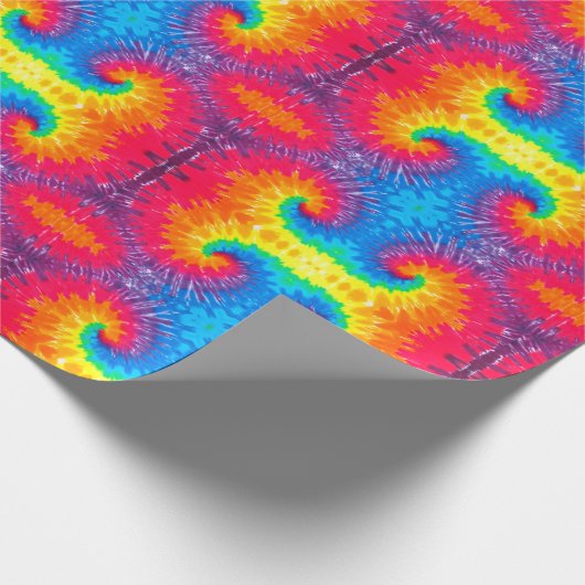psychedelische gefärbte Krawatte abstrakt Geschenkpapier (Ecke)