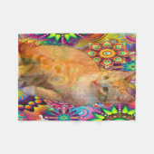 Psychedelische Gefärbte Krawatte Cat Fleecedecke (Vorderseite (Horizontal))