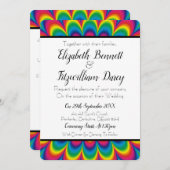 Psychedelische Gefärbte Krawatte Einladung (Vorne/Hinten)