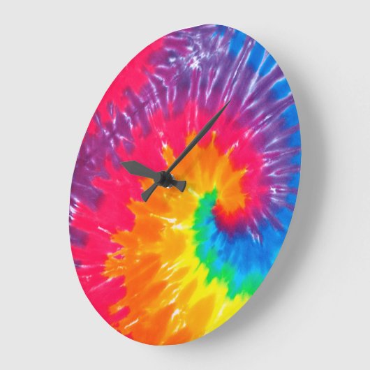Psychedelische Gefärbte Krawatte Große Wanduhr (Winkel)