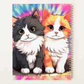 Psychedelische Gefärbte Krawatte Katzen Individuel Planer (Rückseite)