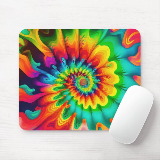 Psychedelische Gefärbte Krawatte Retro Surreal Mousepad (Mit Mouse)