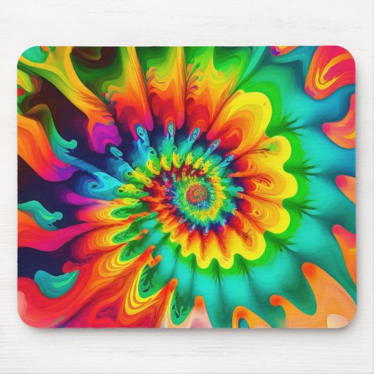 Psychedelische Gefärbte Krawatte Retro Surreal Mousepad (Vorne)
