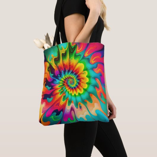 Psychedelische Gefärbte Krawatte Retro Surreal Tasche (Von Nahem)