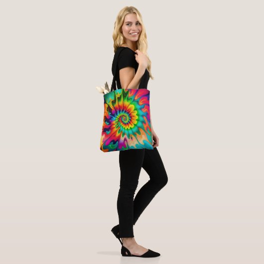 Psychedelische Gefärbte Krawatte Retro Surreal Tasche (Am Model)