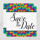 Psychedelische Gefärbte Krawatte Save the Date (Vorne/Hinten)